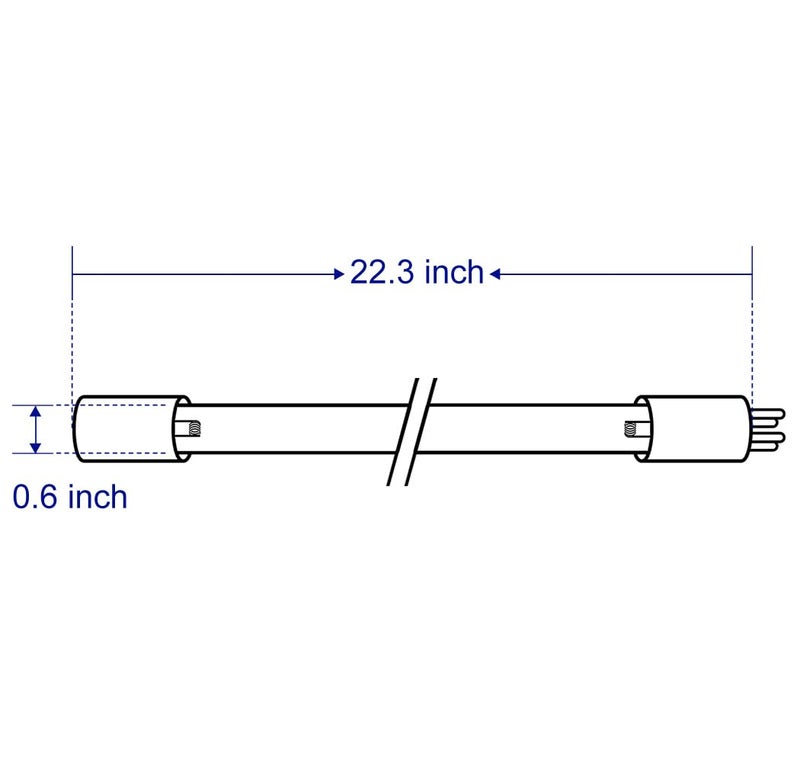 HQUA-OWS-6L 25W Germicidal Tube, 4-Pin Base, Water Purifier Replacement Source for 6 GPM Water Disinfection System, 2 Pack - Image 2